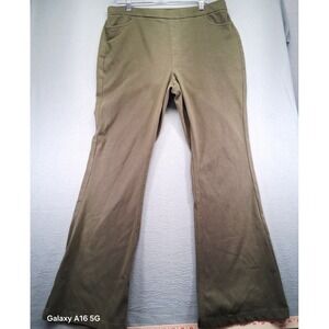 Cato Women Green Wide Leg Pants Size L Pockets